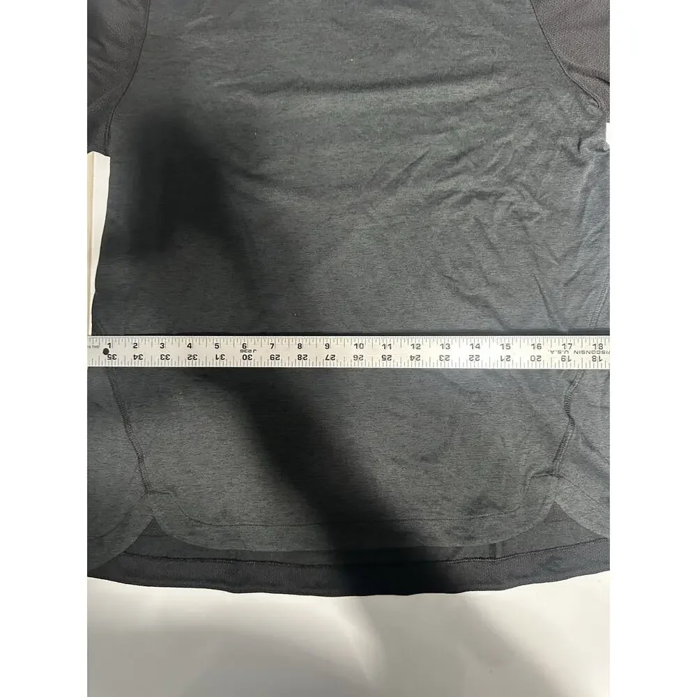 Nike Athletic Top Women M Gray Black Short Sleeve Breathable